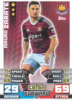 Mauro Zarate West Ham United 2014/15 Topps Match Attax #358